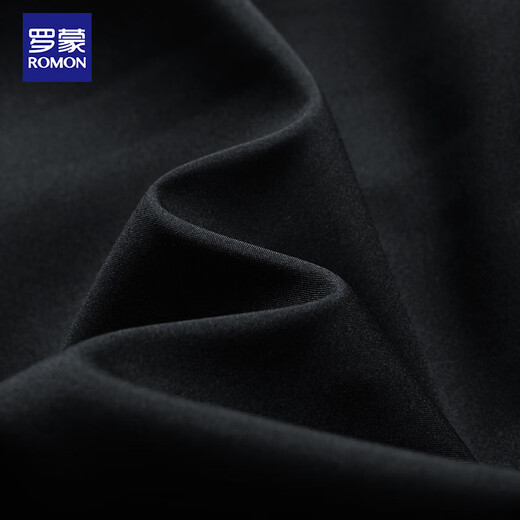 ROMON Jacket Men's Jacket Winter Trendy Youth Business Casual Top Hooded Men's MK55 Black Velvet 2XL