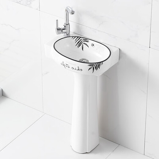 TAOSONG ceramic pedestal basin wash basin split wash basin floor-standing bathroom balcony small apartment wash basin large small right style package 1 drain accessories