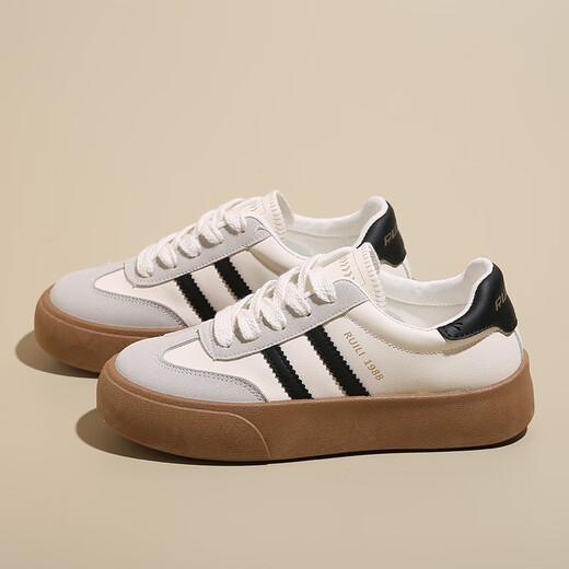 Huili Frauenschuhe Super weiche Frauenschuhe dicker Leinwandschuhe für Frauen 2025 Frühling und Herbst Neue vielseitige Retro Schwangerschaft Casual Schuhe 702 Weiß 39
