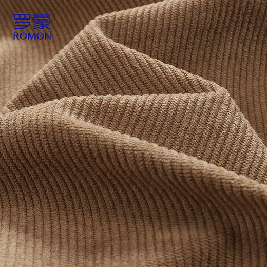 ROMON jacket men's autumn and winter lapel comfortable top business casual corduroy jacket men 2422 khaki thickened 2XL