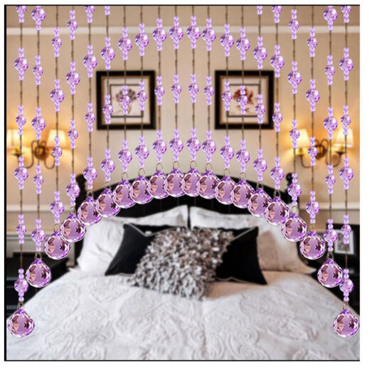 Paisiron crystal curtain door curtain bead curtain bathroom decorative curtain home hanging curtain partition curtain entrance screen living room punch-free transparent color 30 arches