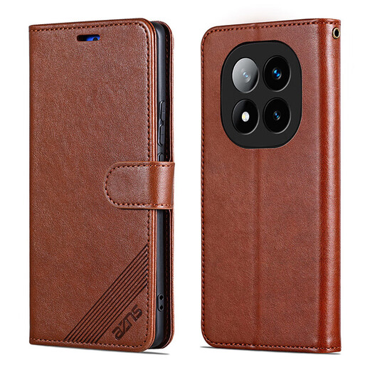 AZNS 红米Note14Pro手机壳翻盖皮套钱包式Redmi note14pro+5G前后全包保护防摔软壳侧翻复古商务男女新 黑色 型号【红米note14Pro】