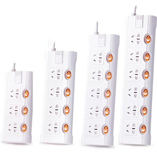 Breakthrough socket breakthrough socket terminal board plug-in sub-control switch overload protection lightning protection anti-surge plug board unpackaged six-position lightning protection independent switch British standard plug