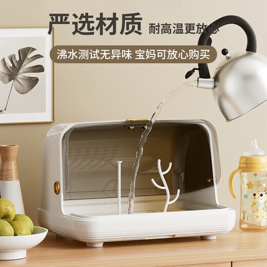 Denbigh baby bottle storage box drain rack baby tableware dust-proof storage rack baby food supplement tool storage cabinet