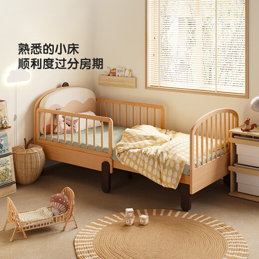 LINSY KIDS Lin's children's bed solid wood retractable crib guardrails detachable splicing bed folding pull-out bed household small bed 1.14~2.0m retractable bed