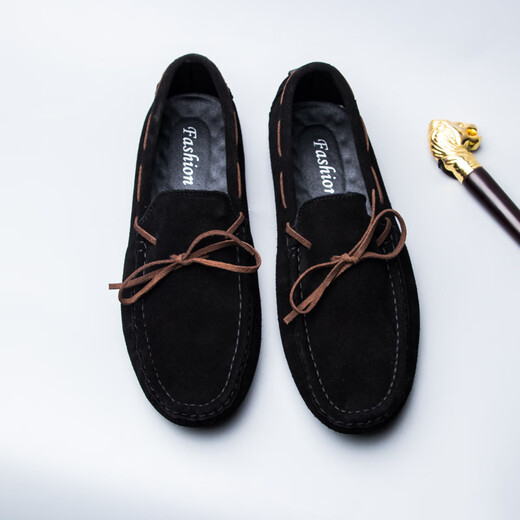 Thunderbolt Caesar Frühling und Herbst neue Männer Beanie Schuhe wahrer Leder koreanischer Stil Super vielseitiger lässige Lederschuhe weiche Sohle atmungsaktiven Fahren 677 Brown 40
