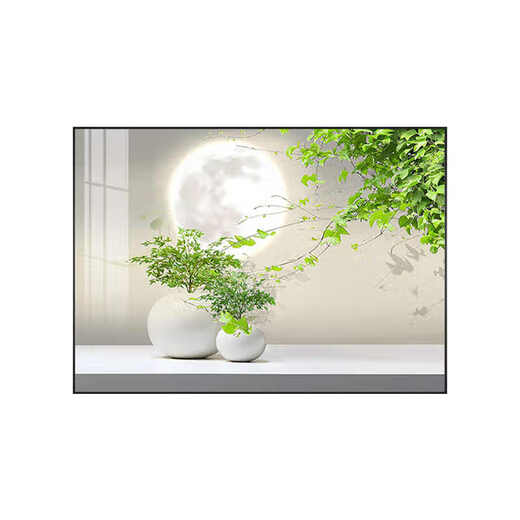 感画餐厅装饰画现代简约饭厅横幅挂画轻奢饭厅背景墙厨房壁画免打孔 JD15886 60*40cm 晶瓷铝合金黑框