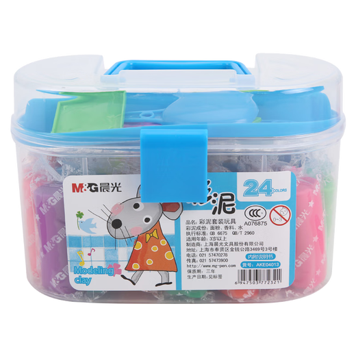 晨光(M&G)24色彩泥儿童橡皮泥学生手工泥手工DIY玩具外壳颜色随机AKE04013 1盒（送橡皮1块）