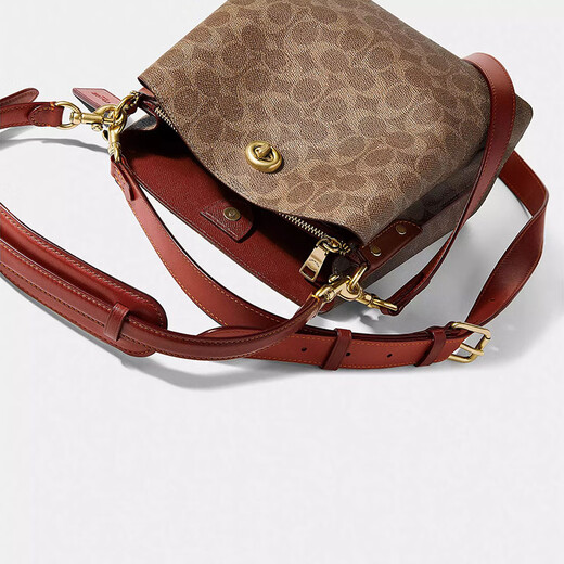 蔻驰（COACH）23新款 Willow 系列水桶包中号女士时尚气质单肩手提包可斜跨 23款 C3890 Brass/Tan Rust