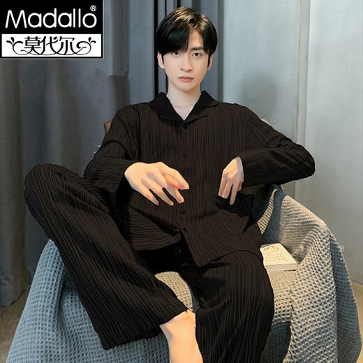 Modal Pajamas para hombres 2025 Nuevo otoño de alta gama Invierno Spring de algodón puro Manga larga Juvenil Sky Sky Home Clothing YSX6626 L 100-130Jin [Jin es igual a 0.5 kg]