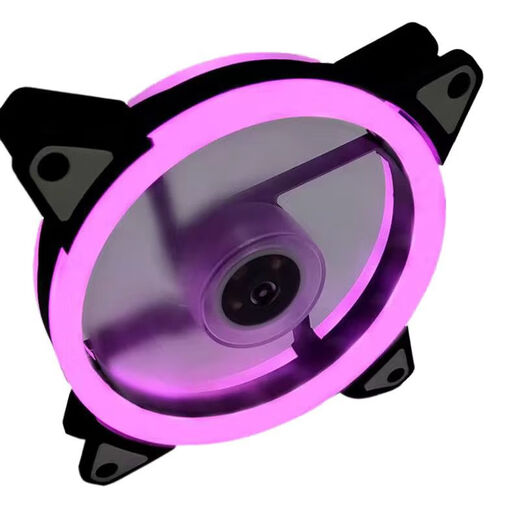 Desktop host computer case fan 12cm Aurora RGB eclipse LED color changing dual aperture water cooling matte fan black