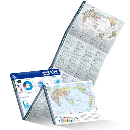 Enhanced version of visual desktop geography knowledge world map world terrain desktop schoolbag version student-specific geography learning historical chronology