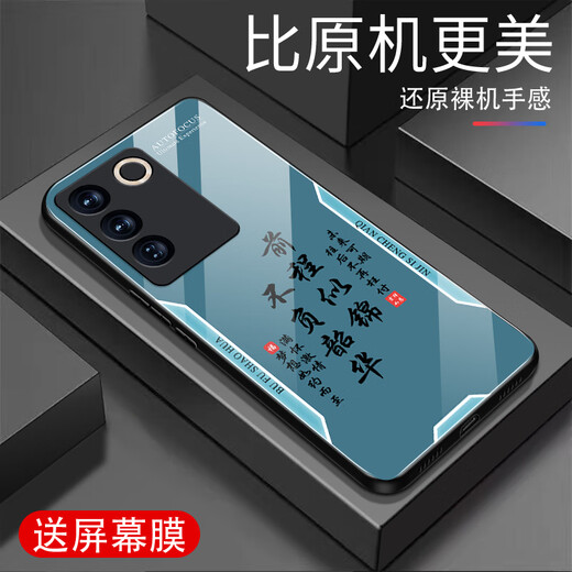 Zhen PEI es adecuado para la caja de teléfonos móviles VIVOS16 S16 Programa de pantalla móvil Película de teléfono móvil Anti-Fall Glass Tempered Full-Fil-Dter Shell Vivos16e Caso protector Caso de protección Pacífica Texto Paz Joy [Amargo G7170] VIVOS16 [Película gratuita]