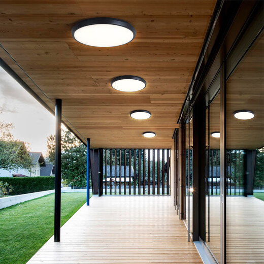 Miaopule outdoor light eave light outdoor ceiling light outdoor door head ceiling light waterproof ceiling light courtyard pavilion yard lighting 36w sand black warm light