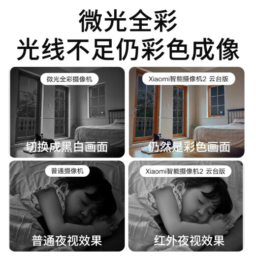 小米（MI）摄像头2云台版2.5K家用400W像素红外夜视智能宠物儿童360°监控器摄像机双向语音婴儿看护器 小米智能摄像机2 云台版