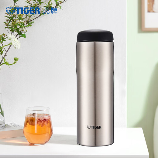 Tiger brand (TIGER) stainless steel original imported thermal insulation and cold insulation water cup for men and women MJA-B048XC stainless steel color 480ML
