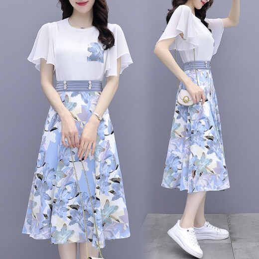 Vestido de gasa de verano de falda pura 2023 Summer Nuevo temperamento de ropa para mujeres Tendencia de la cintura para la cintura delgada 9767 Amarillo L