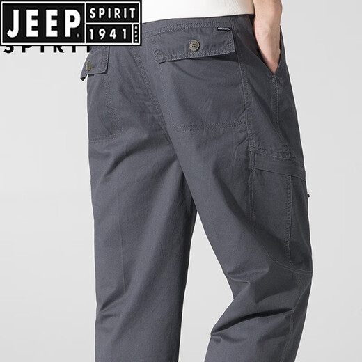 Jeep Spirit Summer Work Hosen für Männer Neue Style Multipocket Mountain Sports Straight Casual Long Hosen für Männer 9902 Dunkelgrau L [120-140jin [Jin gleich 0,5 kg]]]
