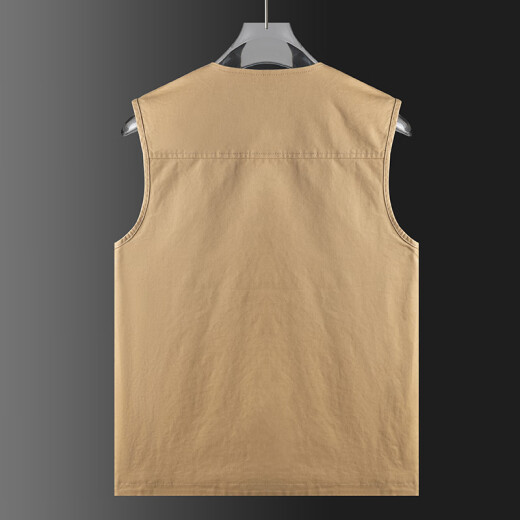 
Keerqi vest men's pure cotton work vest middle-aged and elderly people's large-size photography fishing horse clip daddy wear multi-pocket vest khaki 8802 XL suggestion 130-145Jin [Jin equals 0.5 kg]