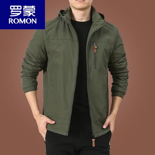 Romon (Romon) Chaqueta Chaqueta Men's Spring y Autumn Autumn American Windbreak Breakbreaker Windbreaker Men's Autumn Sports Jacket Blue oscuro 9898 Estilo más Velvet L