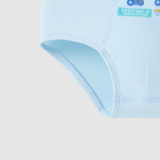 YEEHOO children's underwear gift box for boys and girls breathable 7A antibacterial baby boxer briefs bottom shorts type A combed cotton boys briefs sky blue 3 pieces 170