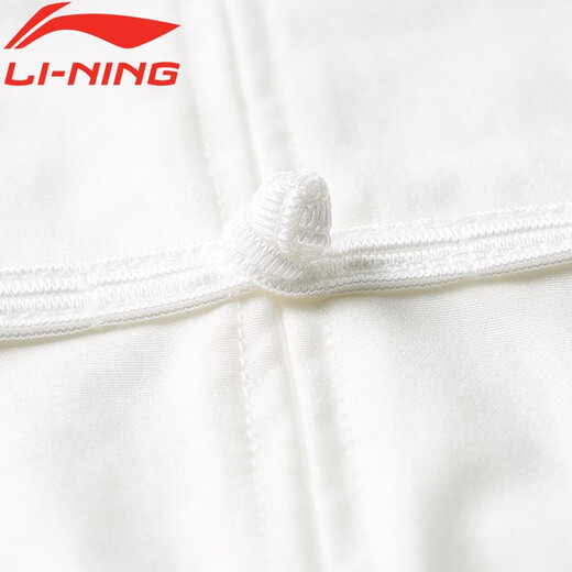 李宁（LI-NING）太极服高弹牛奶丝太极拳八段锦全套太极练功服装中国风武术表演服 李宁-长袖白色（乳白） L身高170-175cm体重140-160斤