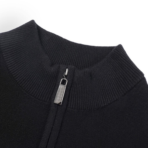 Hengyuanxiang Wool Sweater Men's 100 Pure Wool Zipper Half Turtle Collar Business Casual Sweater Bottoming Knitted Sweater Dark Red XL 180