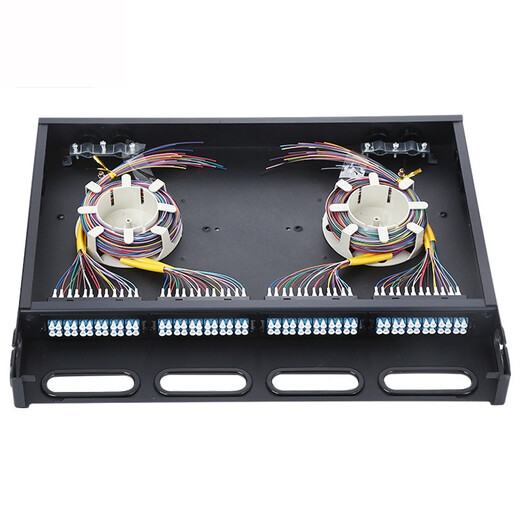 HAIAINE FCSCST12-PORT 24 Port Fiber Board Frame de distribution monocype 1U Type de rack 1U Type de rack 12-core 24 Corde optique Boîte de câblage de fusion Boîte de jonction épaissie de la bride de fibre de fibre de queue Fust