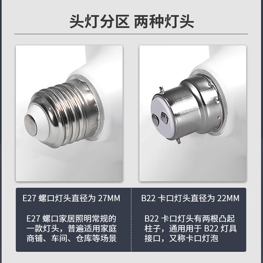 Platinum LED bulb household commercial high-power energy-saving buckle bulb white light B22 bayonet 40W two pack