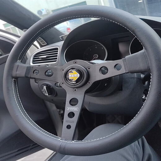 14 pouces Prototipo Car Modification du volant JDM Cadre noir Microfibre Cuir Sports Roueur de direction Titane + base 13077 Frame noir + Point Modèle