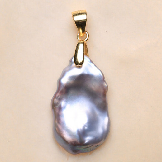 Ji Ge Freshwater Baroque Special Shaped Pearl Aurora True Duo Ma Gray Petal Shape Pearl S925 Silver Necklace Pendant White BDY2