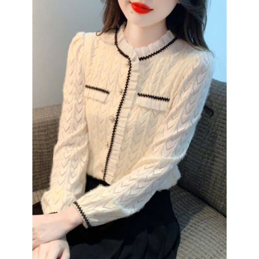 Woodpecker fashionable age-reducing long-sleeved tops for women 2025 autumn and winter new velvet bottoming lace shirt with apricot velvet XL 115-125Jin Jin is equal to 0.5 kg