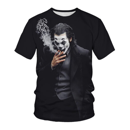 Vpvz Clown T-Shirt 2024 Sommer Neuer 3D-gedruckter modischer Männer personalisierter lässiger rundes Hals-Hals-Halbhülsen-T-Shirt Y838 2xl
