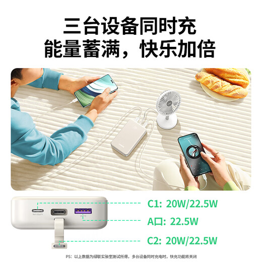 Green Alliance 3C certified, can be used on airplanes, power bank comes with 20000 mAh 22.5W fast charging, large capacity, compact and portable power bank, suitable for Apple 17, Xiaomi and Huawei