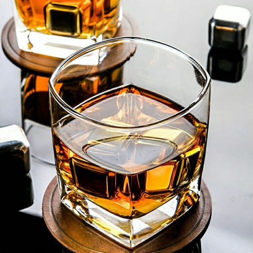 乐美雅 LUMINARC乐美雅威士忌啤酒酒杯一套装四方洋酒杯子三两白酒杯家用水晶玻 圆款两支洋酒杯200ml-13791