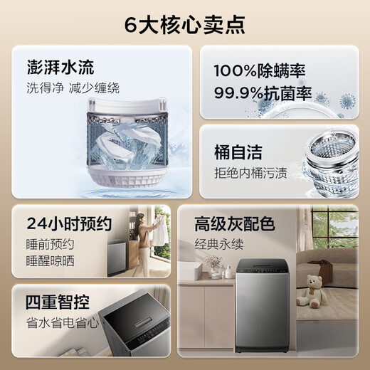 TCL 8公斤抗菌波轮洗衣机小型V2 除螨洗 宿舍租房 全自动家用 家电国家补贴 以旧换新 送装一体B80V2