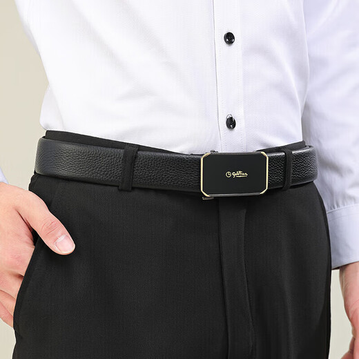 Goldlion belt men's business casual first-layer cowhide automatic buckle inner buckle trouser belt gift box New Year gift giving