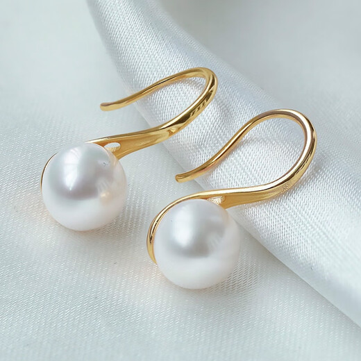 Queen of Pearls S925 Silver 8-9mm Freshwater Pearl Earrings High Heels Ear Hooks Birthday Gifts for Women Holiday Gifts