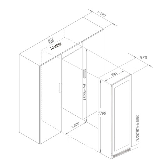 EREMITE ultra-thin frequency conversion embedded wine cabinet constant temperature wine cabinet constant temperature and humidity cigar cabinet cold drink tea refrigerator living room home wine storage cabinet Embraco frequency conversion cigar and wine integrated cabinet mirror door 325L mirror door