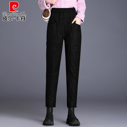 Pierre Cardin Down Pants Women's Outerwear 2025 Autumn and Winter New Pants - 40 Degree Coldproof Straight Cotton Pants Versatile Khaki M Recommended 90-105 Jin Jin equals 0.5 kg