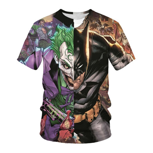 Vpvz Clown T-Shirt 2024 Sommer Neuer 3D-gedruckter modischer Männer personalisierter lässiger rundes Hals-Hals-Halbhülsen-T-Shirt Y838 2xl