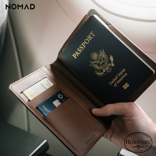 热范NOMAD护照夹多功能卡包出国旅行机票证件套皮革包牛皮钱包收纳包 咖啡色标准版 （10个卡位收纳）