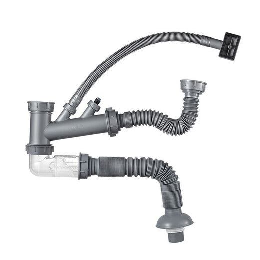 Submarine CSQ-2C vegetable basin drain pipe double-slot sink deodorant space-saving drain pipe ABS material stretched 95 cm