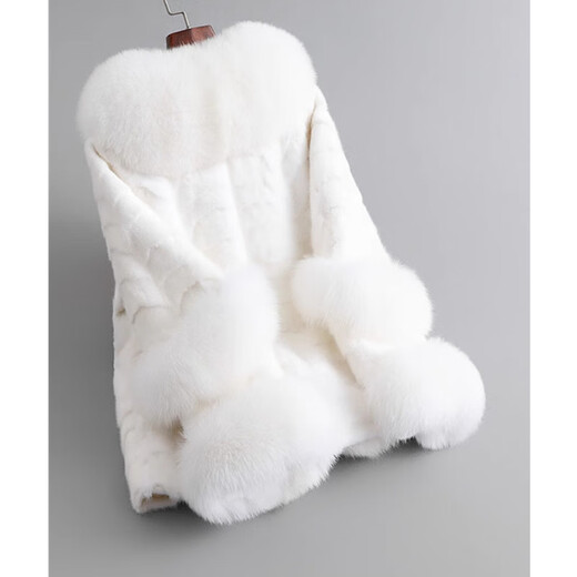 Yongli Hong Mink Coat Women's Mink Fur Coat Korean Style Fashionable Light Luxury Versatile Fox Fur Collar Mink Coat Black 2XL Yongli Hong Mink Coat Women's Mink Fur Coat Korean Style Fashionable Light Luxury Versatile Fox Fur Collar Mink Coat Black 2XL