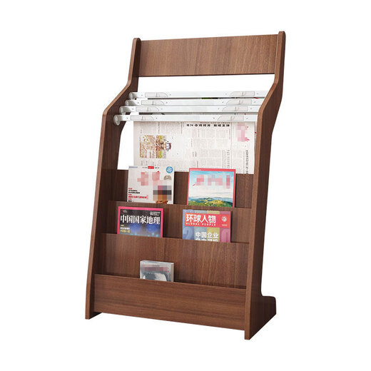 
Newspaper rack Newspaper rack Books and newspaper rack Wooden information rack Floor-mounted newspaper rack Magazine rack Storage promotional storage display rack K687# Walnut color High 96 Four newspaper clips
