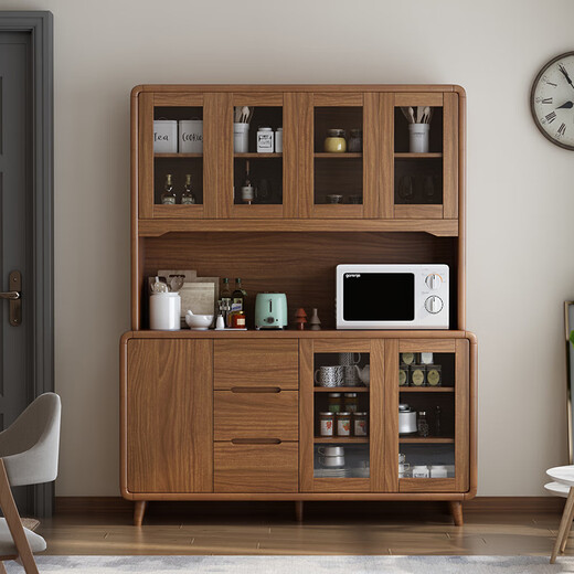 Rayle Chinese Ligne de plateau en bois massif Thé et armoire à vin moderne armoire de rangement de cuisine simple moderne Room de maison contre le mur DJ5012 combinaison 120 * 40 * 200cm