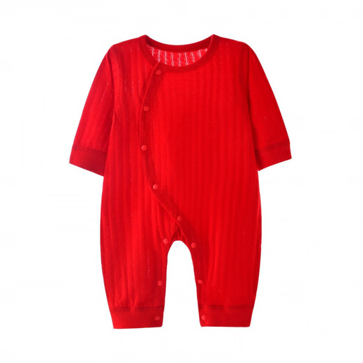 SexeMara Hundred Days Baby Summer Boys Spring and Autumn Red Jumpsuit Thin Full Moon Clothes Women's Newborn Baby Clothes Rainbow My Full Moon Summer Thin 59cm
