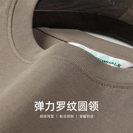 Mark Huafei [Cartoon Bear Embroidery] Short-sleeved T-shirt men's 2025 summer new trend cartoon embroidered casual short T-shirt top Khaki 701 L /175