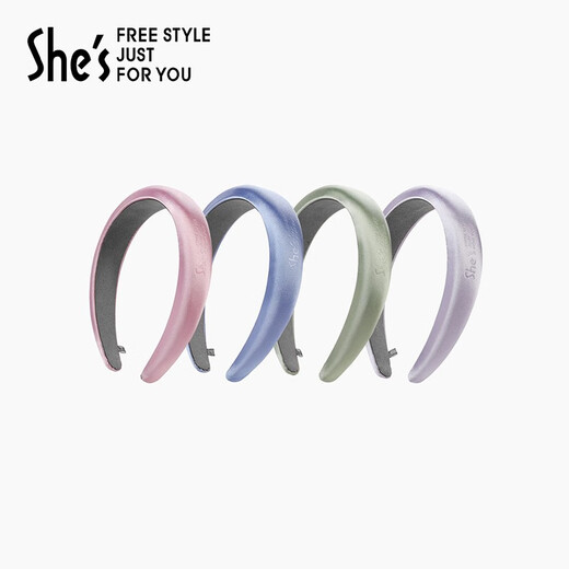 She s Akiko dopamine simulated silk satin high skull headband pressure hair headband hairpin headdress birthday gift for girlfriend black G0