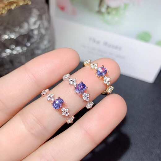 DL 1998 Fat Donglai same style tanzanite ring s925 silver jewelry fashionable and exquisite inlay empty support oval 4*5/4*6mm round 5 empty support 4*5 platinum plated